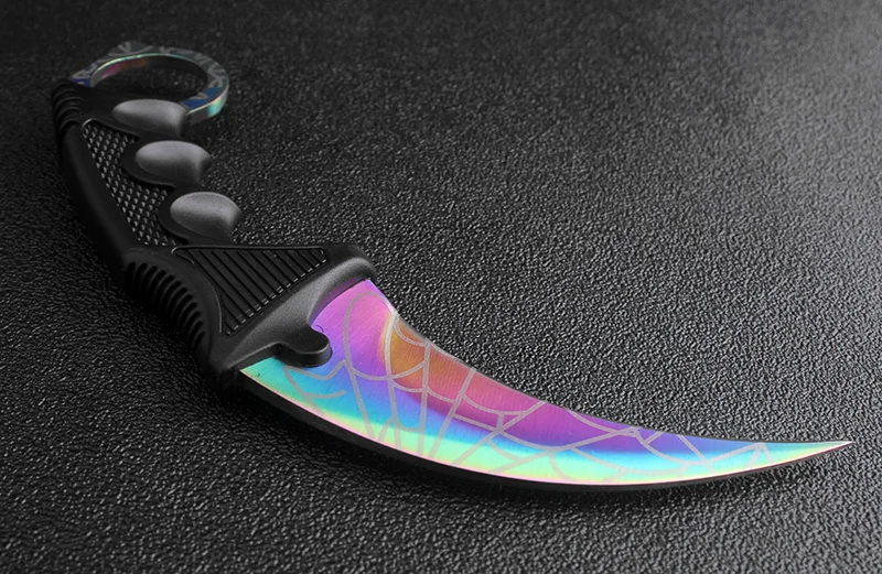 CSGO нож Karambit Counter Strike косплей никогда не выцветает стальной с тигром настоящая