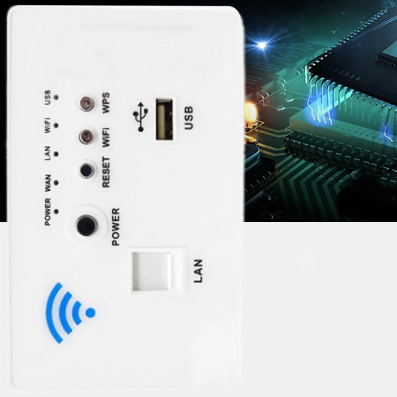 Беспроводной Wi-Fi настенный встроенный маршрутизатор розетка панель повторитель