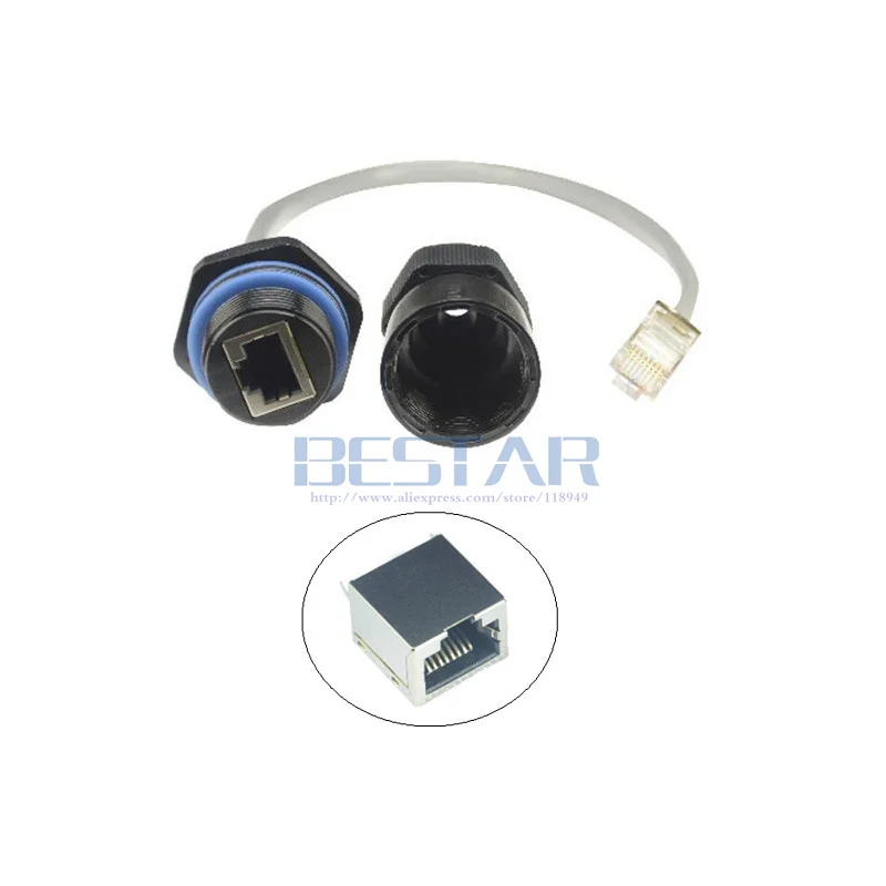 Защищенный от воды кабель M25 RJ45 CAT 5E Gigabit Ethernet водонепроницаемый разъем RJ 45 AP IP