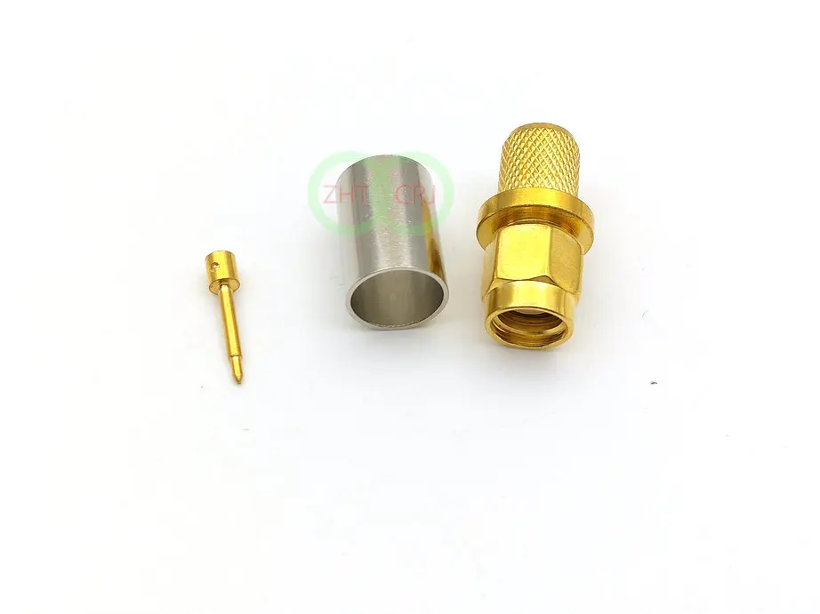 100 шт. SMA штекер RF Coax Jack обжимной кабель для RG5 RG6 5D FB H155 LMR300 прямой
