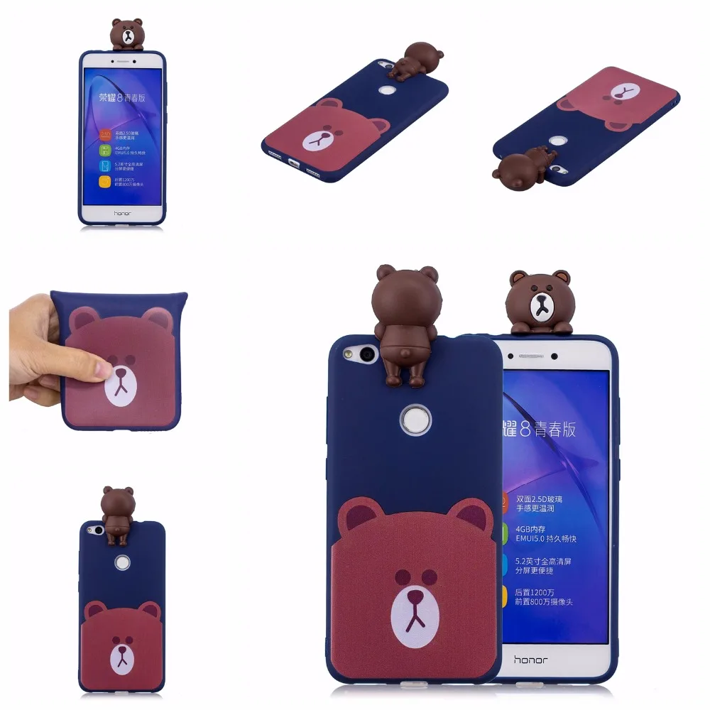 Милый мультфильм куклы Кошка мягкий ТПУ Телефон чехол для Huawei P8 Lite 2017 Капа 3D
