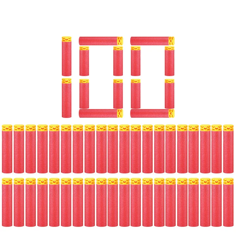 Red 100 шт. мягкая пустотелая головка 7,2 см заправка Дартс игрушка пули для Nerf пули n-strike элитная Серия мягкий стрелочный пулемет игрушка - Цвет: Red
