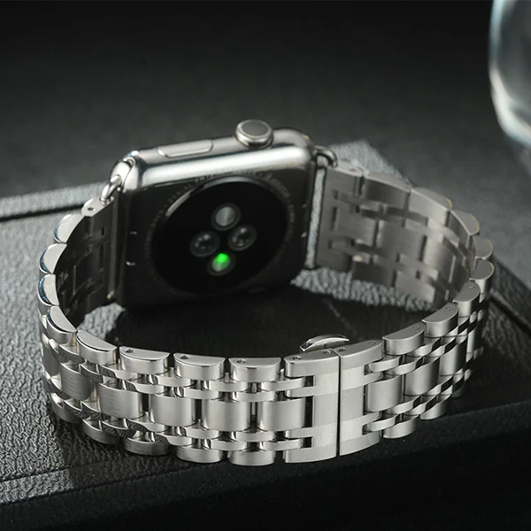 Silver Для Apple Watch Series 4 ремешок-цепочка металлический стальной ремешок для часов Ремешок для Apple Watch Series 1 2 3 ремешок для iWatch Band 38-42 мм - Цвет ремешка: Silver