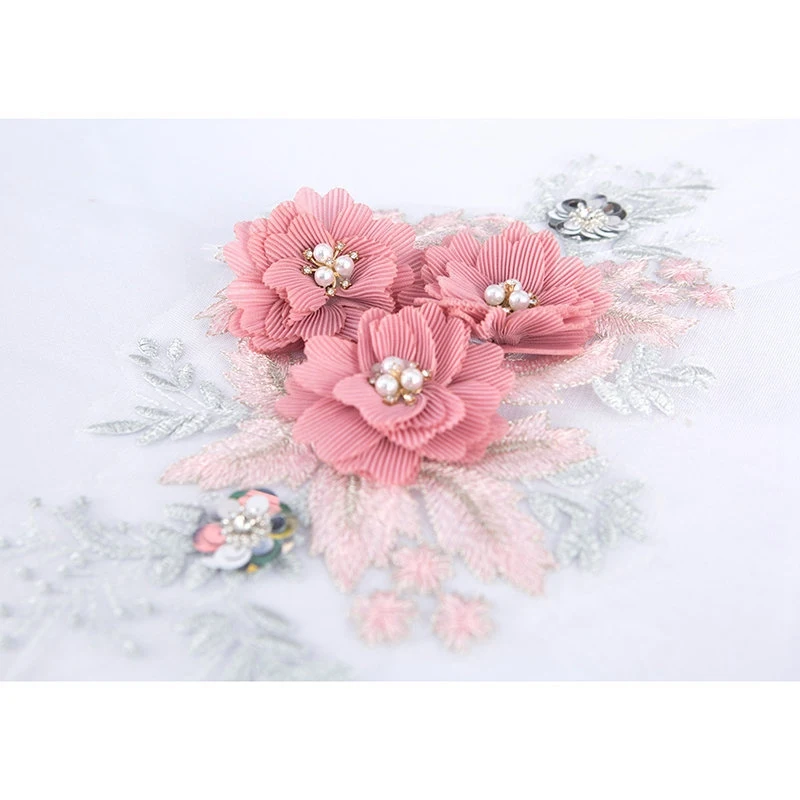 3 шт. кружевная вышитая Цветочная нашивка на одежду заплатка для одежды юбка с