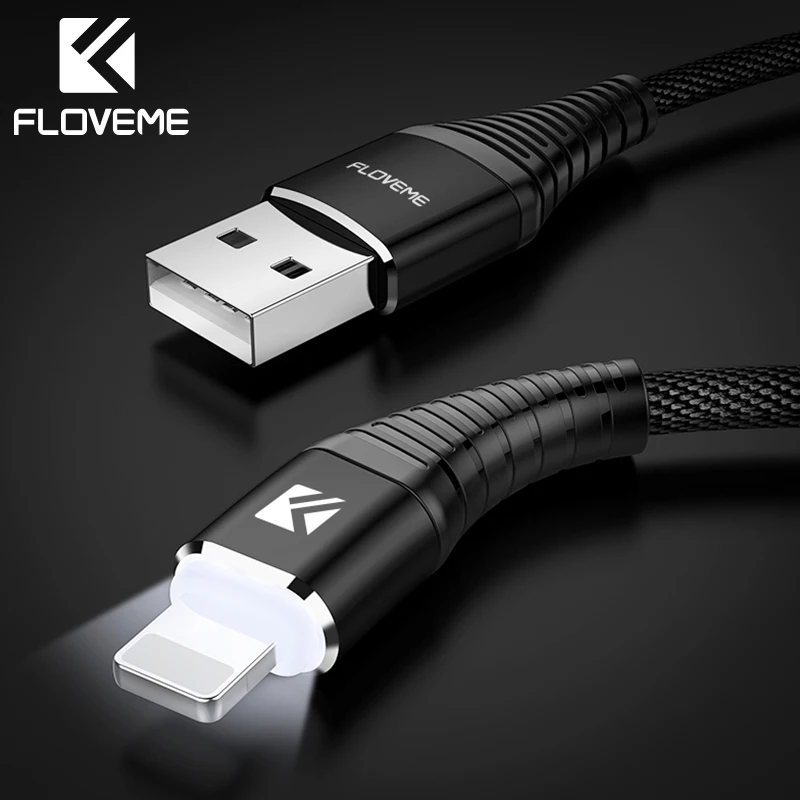 FLOVEME светодиодный usb кабель для зарядки iPhone iPad быстрой передачи данных мобильного