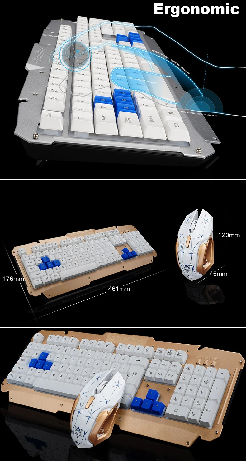 HK1600 2,4 ГГц, беспроводной, мультимедиа эргономичная Usb игровая клавиатура металл+ оптическая геймерская мышь наборы для ноутбука компьютер+ коврик для мыши