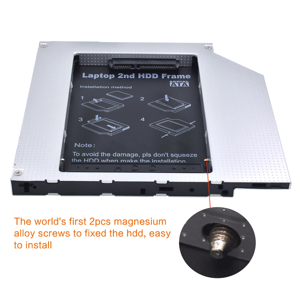 TISHRIC HDD Caddy 9 5 мм IDE адаптер DVD корпус жесткого диска для 2 SSD чехол Optibay CD ROM