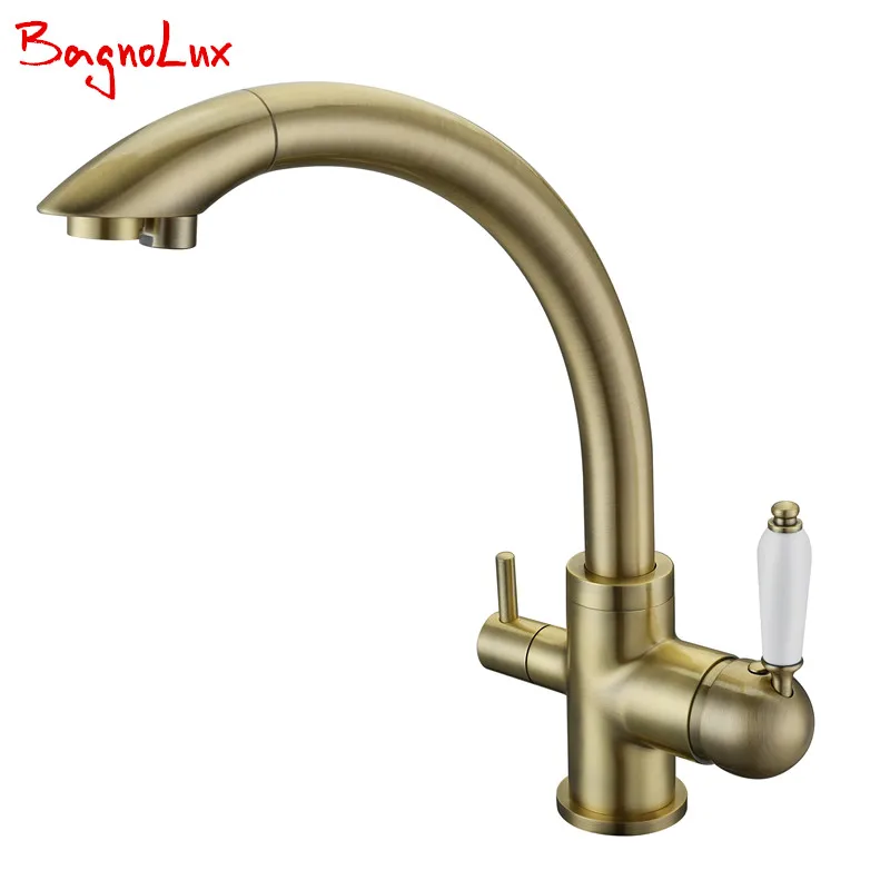 

Factory Direct Modern 100% Solid Brass Three Ways Alba Black Kitchen Faucet Osmosis Tri Flow Sink Mixer 3 Way Water Filter Tap