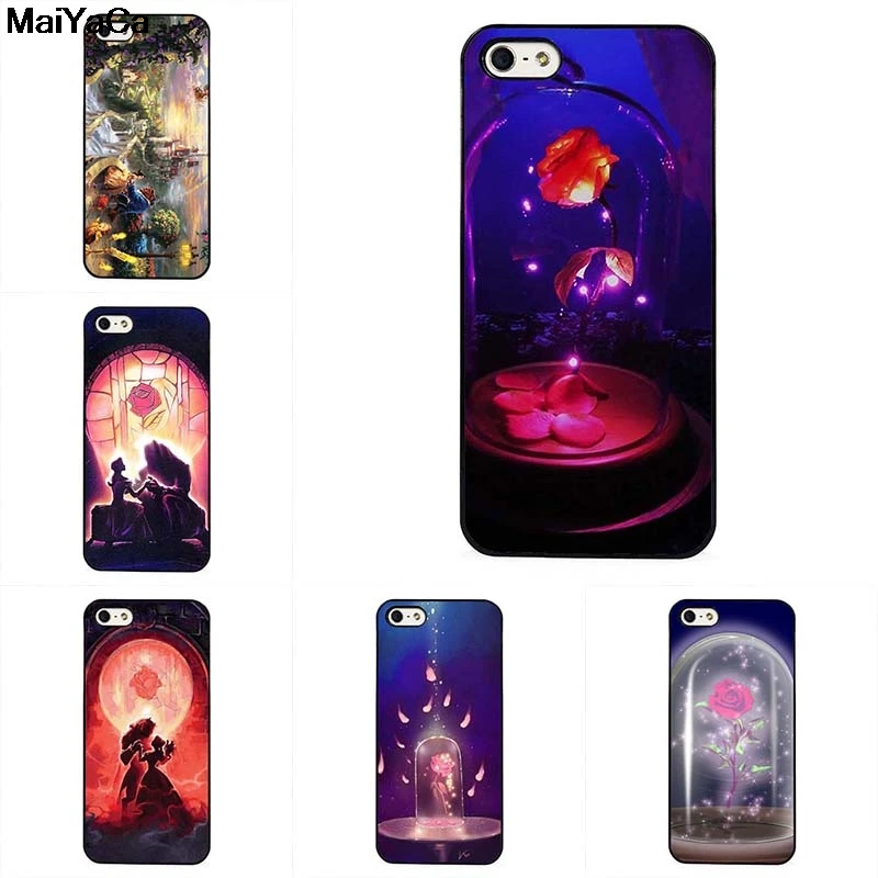 MaiYaCa Beauty and the Beast для iPhone 4S SE 5C 5S 5 6 6S 7 8 Plus X XR XS MAX черный мягкий чехол телефона