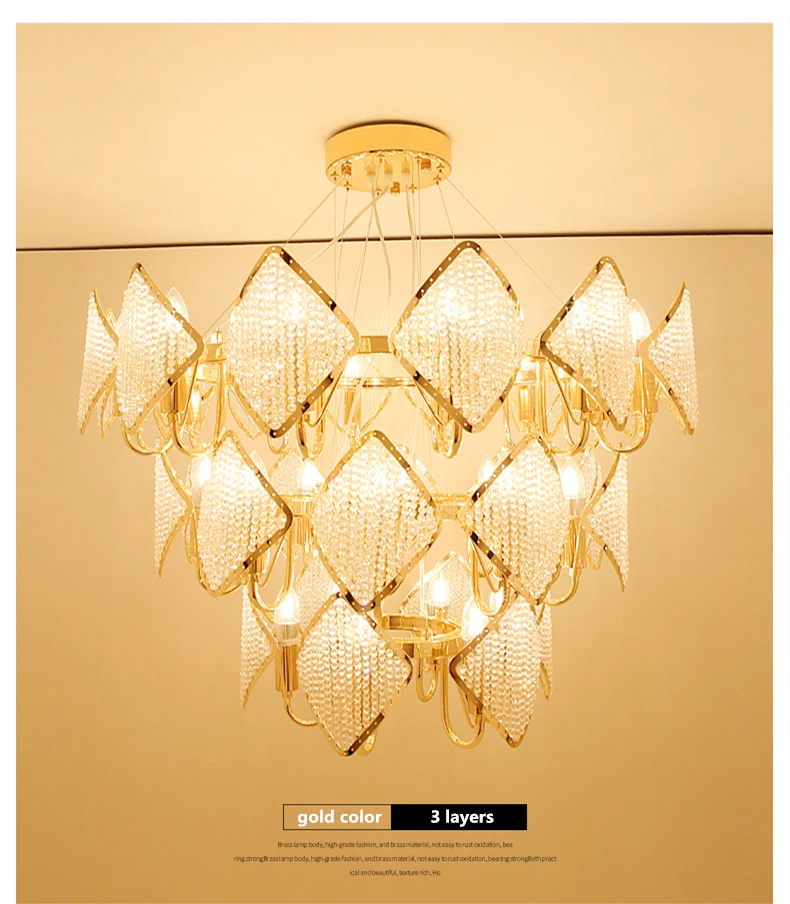 Пост современная роскошная вилла Led подвесные светильники блеск Cristal HangLamp для гостиной Luminaria Led подвесной светильник светильники