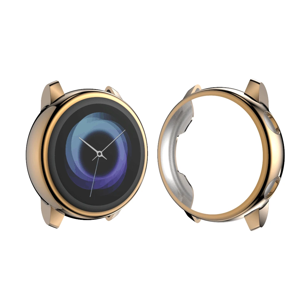 Champagne gold Чехол для samsung galaxy watch active чехол-бампер аксессуары протектор полный охват мягкий силиконовый защитный чехол для экрана - Цвет: Champagne gold