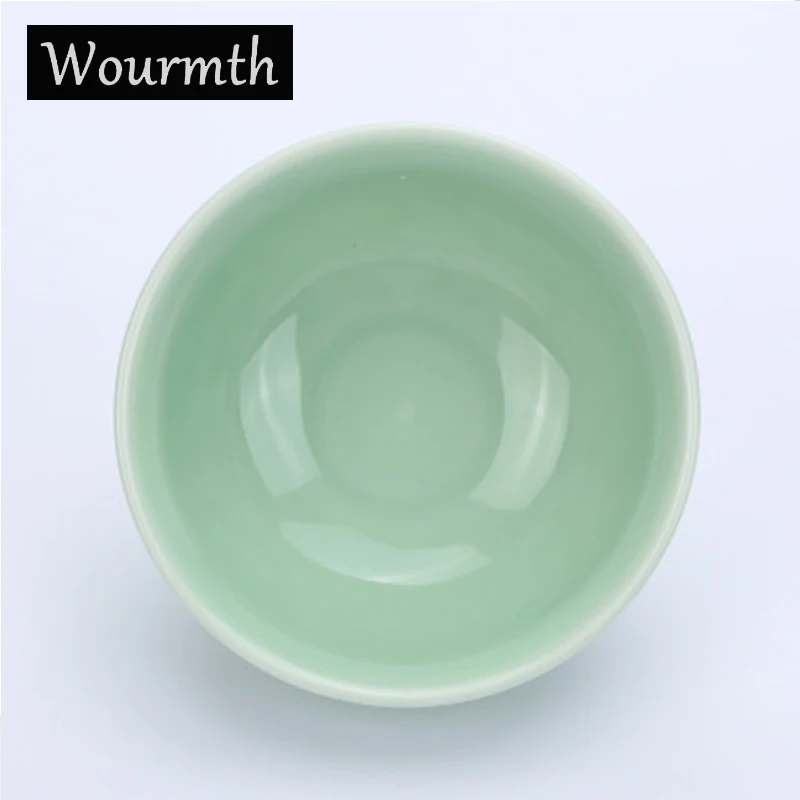 Wourmth, натуральная керамика для здоровья, тиснение, ремесло, 4,5 дюймов, чаша, китайский стиль, чаша из Celadon, домашняя, из костяного фарфора, миска для рисового супа, посуда