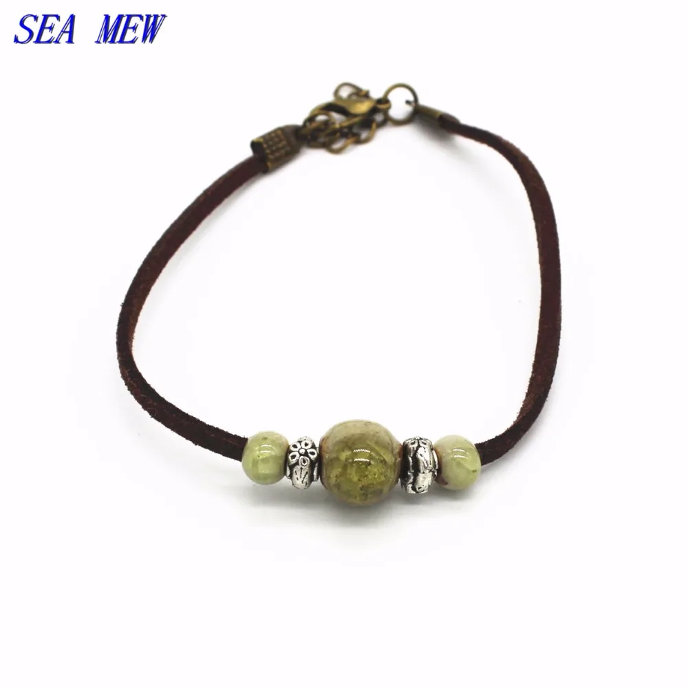 SEA MEW модный металлический сплав керамический браслет регулируемые фарфоровые