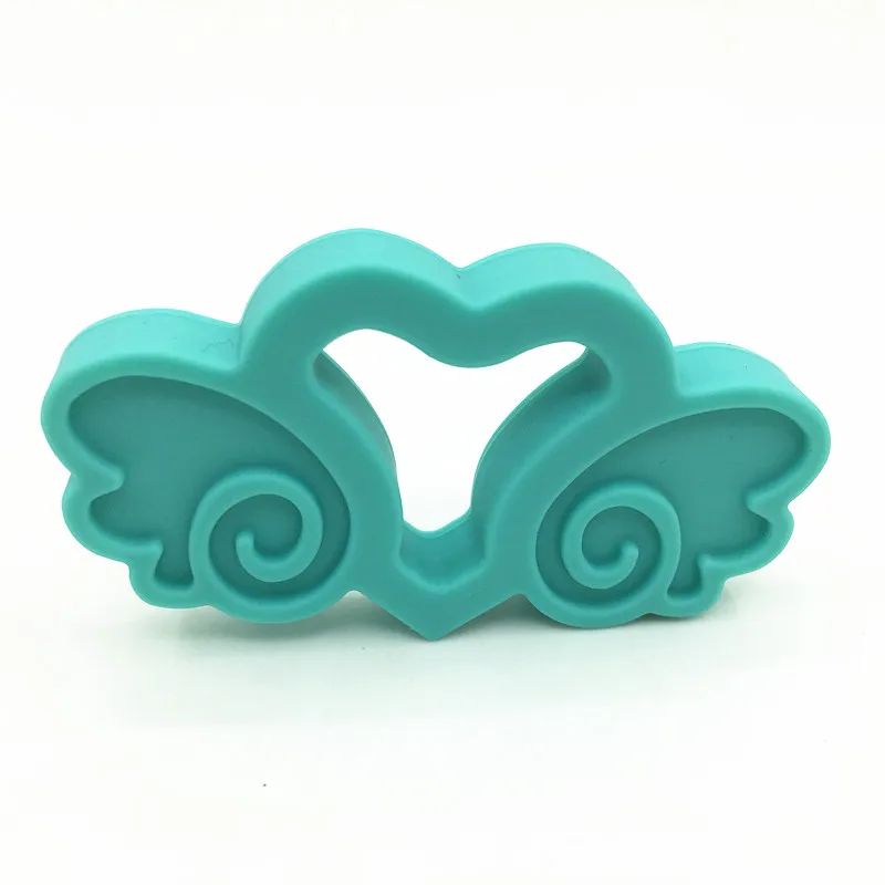 turquoise Мини красочные силиконовые бусины ювелирные изделия кремния детские зубные кольца силиконовые жевательные бусины, Еда Золото diy бусины подвесной Прорезыватель для зубов - Цвет: turquoise