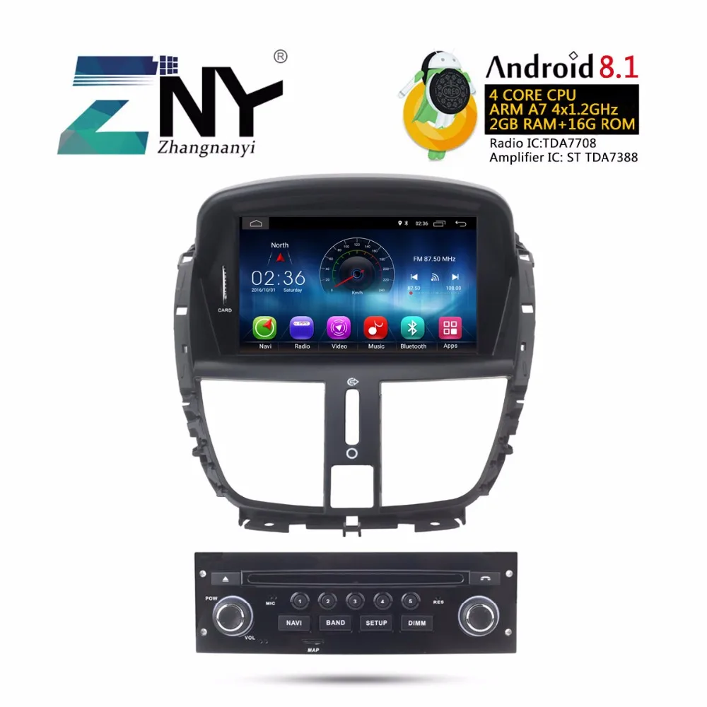 7 &quotAndroid 8 1 автомобильный Стерео Авторадио для peugeot 207 gps навигация FM RDS Wi-Fi BT
