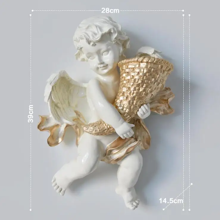 3D Скульптура Ангела настенная статуя украшение ручной работы орнамент Европейский современный произведение искусства ремесло декоративная статуя - Цвет: 1