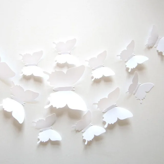 white 12 шт. наклейки с бабочками для свадьбы в стране, свадьбы, дня рождения, Рождества, Нового года, юбилея, фестиваля, Декорации для фона - Цвет: white