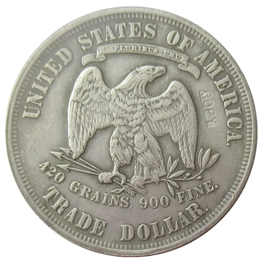 

US Coins 1879 Trade Dollar Copy Coins Silver Plated