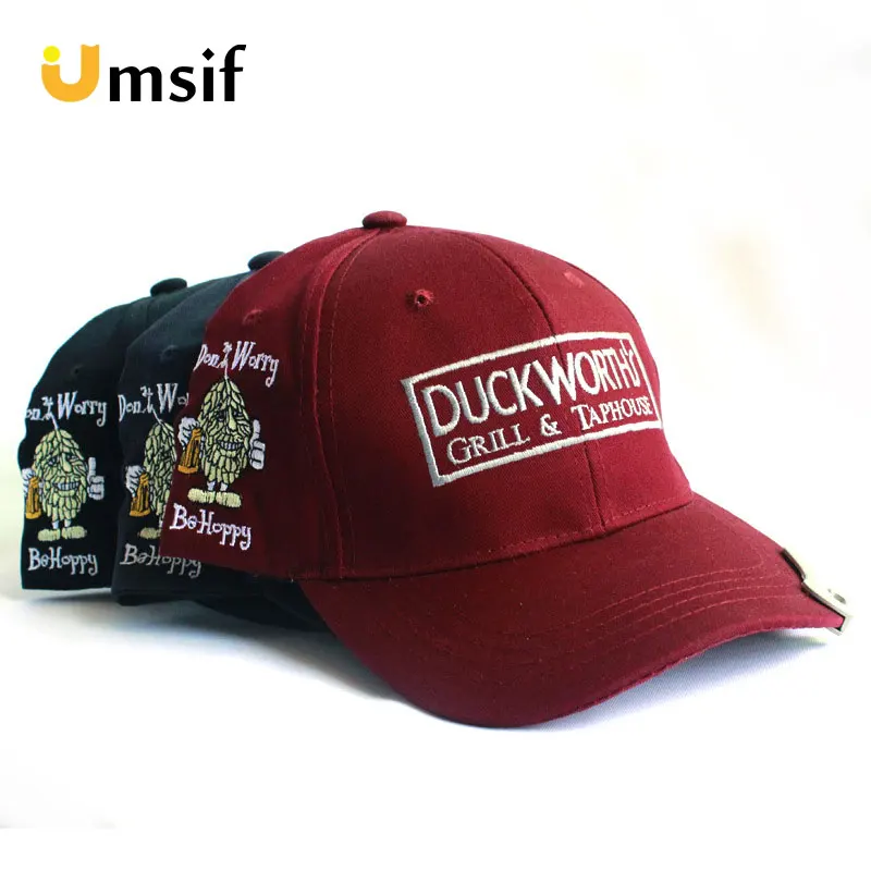 Летняя бейсбольная кепка с вышитым буквенным принтом открывалкой для бутылок