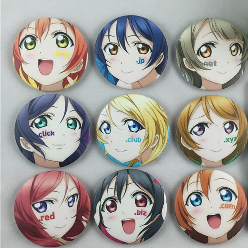 Значок 9 шт./компл. значок аниме Love live Lovelive Minami kotory Ayase Eli Sonoda Nozomi брошь больше