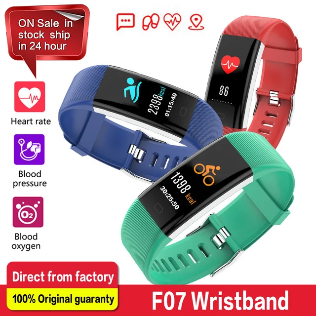 F07 Smart Band Color Screen IP68 Waterproof Heart Rate Fitness Bracelet Blood Pressure Oxygen Monitor Smart-band | Электроника