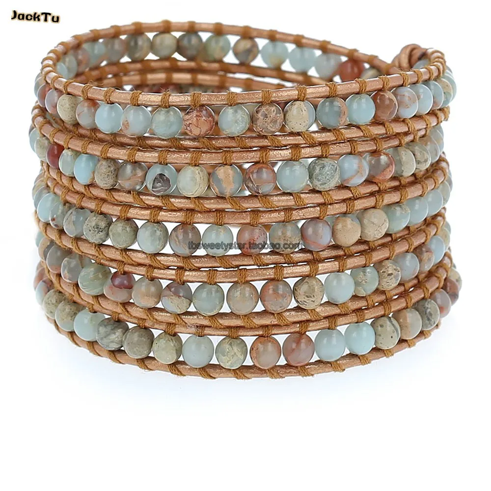 

green stone 4mm natural stone bracelets for women