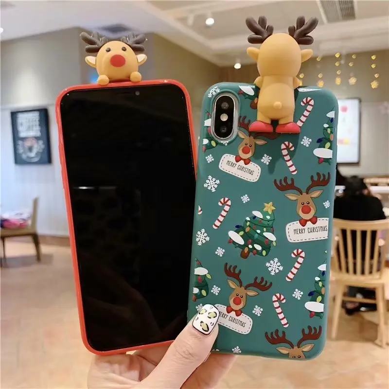 MOLIKE чехол для iPhone X XR XS MAX S 6 s 7 8 плюс милый мультфильм Рождество Мягкий ТПУ