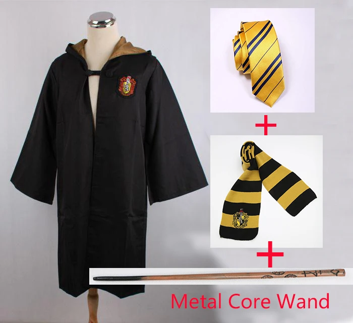Cedric Suit Халат, накидка, галстук, шарф, палочка, очки Ravenclaw/Gryffindor/Hufflepuff/Slytherin Robe, Маскарадные костюмы, Гермиона, костюм 23 - Цвет: Cedric Suit