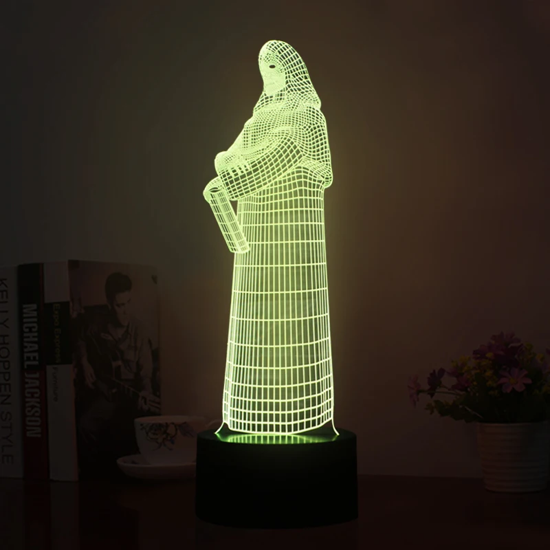 Фото Новинка 3D LED греческие Атмосфера ночь лампа USB Мощность красочные настольная Новинка 3D LED греческие Атмосфера ночь лампа USB Мощность красочные настольная