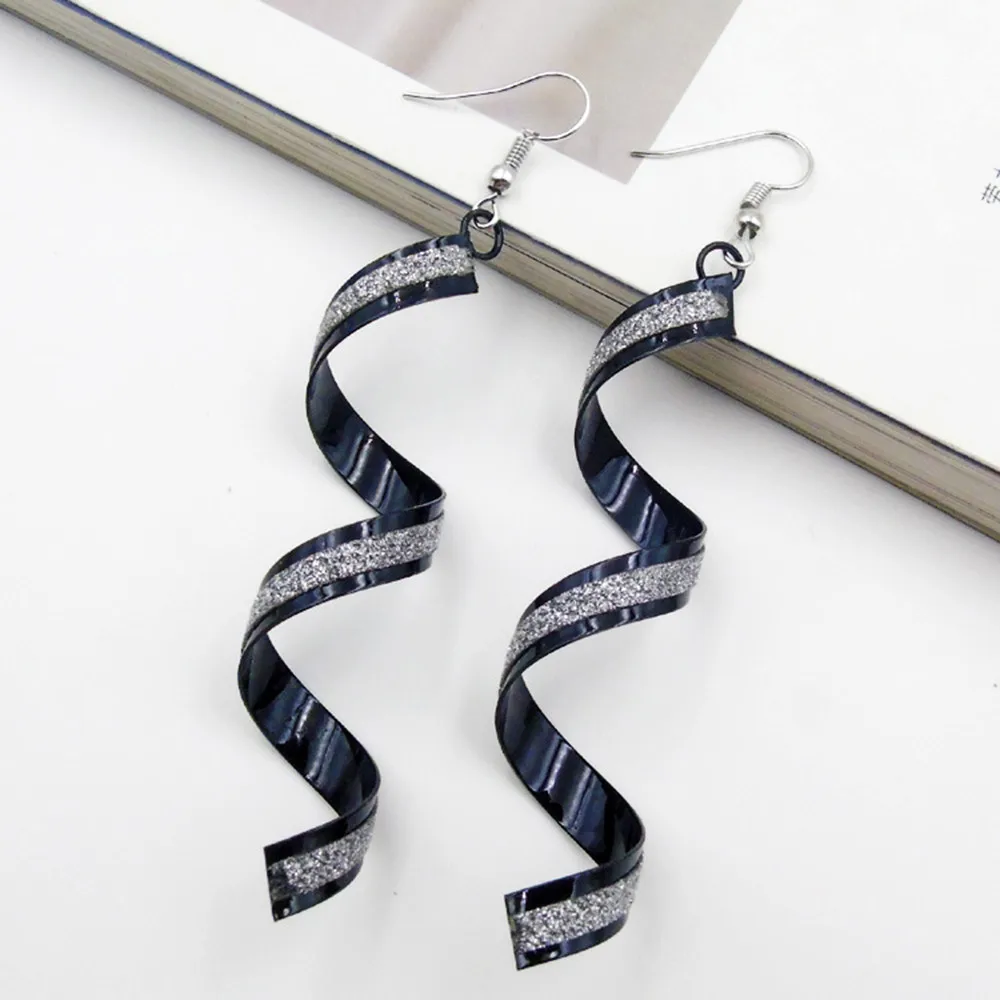 Fashion Necklaces Pendants Twist Spiral Charm Jewelry Silver Gold Black Long Earrin Collares De Moda | Украшения и аксессуары