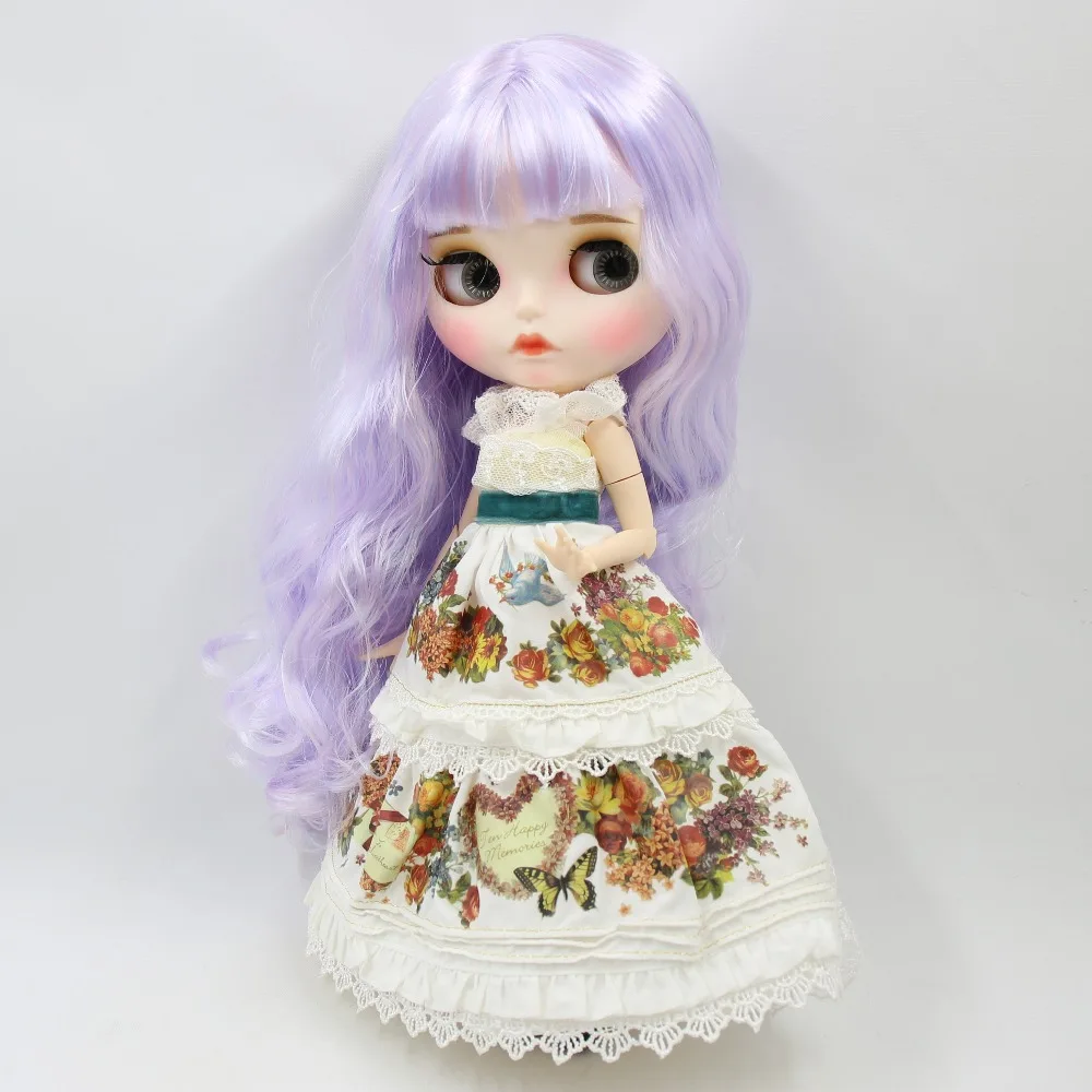 ICY DBS шарнирная кукла Blyth toy белая кожа шарнирное тело матовое лицо микс фиолетовые