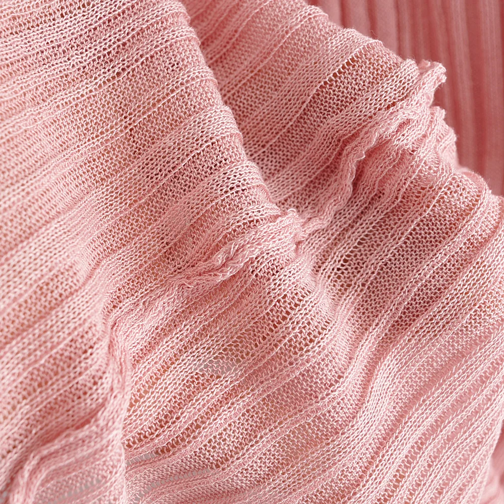 Летние сексуальные женские трикотажные топы на бретелях жилет с оборками без