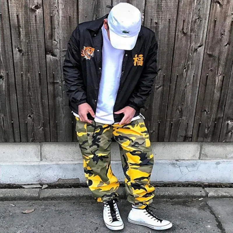 

Fashion couple Cargo Pants Spring autumn men women Camouflage Multi-pocket safari style Tactical trousers Brand loose Sweatpants