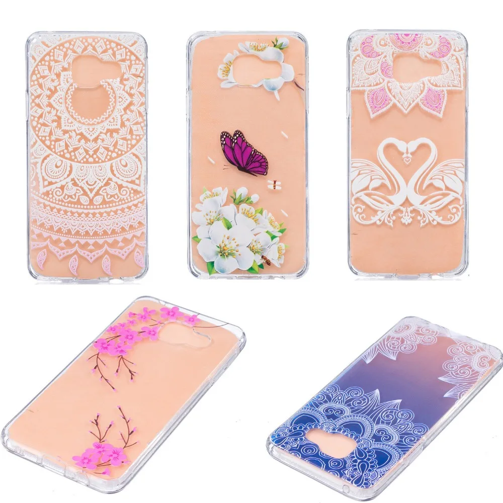 Мягкий ультра тонкий ясно мягкие TPU милый цветок печати мода case Для SAMSUNG A310 A510 A3/A5