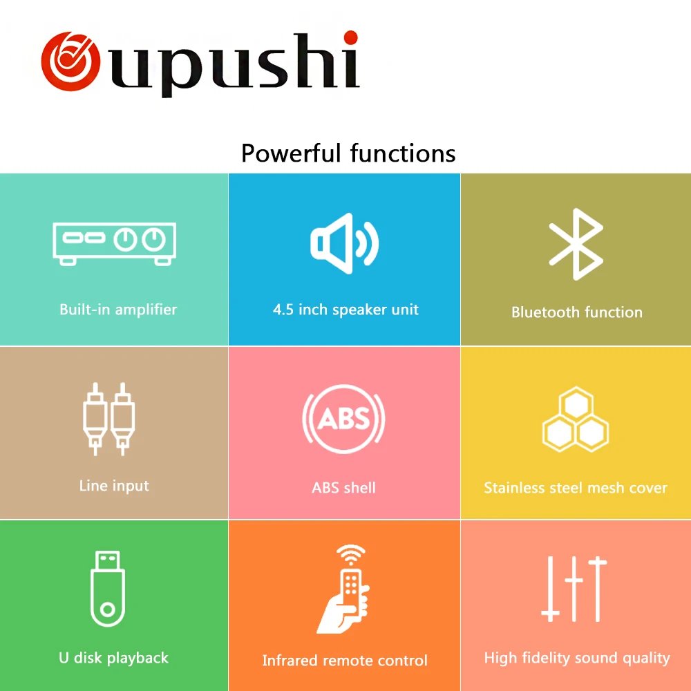 OUPUSHI YY-20W мини активный Bluetooth Открытый Колонка динамик Встроенный усилитель продается в паре(1 Bluetooth+ 1 нормальный