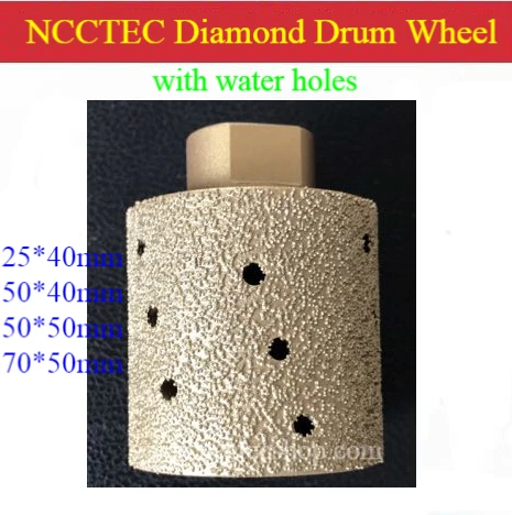 NCCTEC Brazed Coarse Zero tolerance accuracy Diamond polishing Drum Wheel for grinding hard granite | 25*40 50*40 50*50 70*50mm