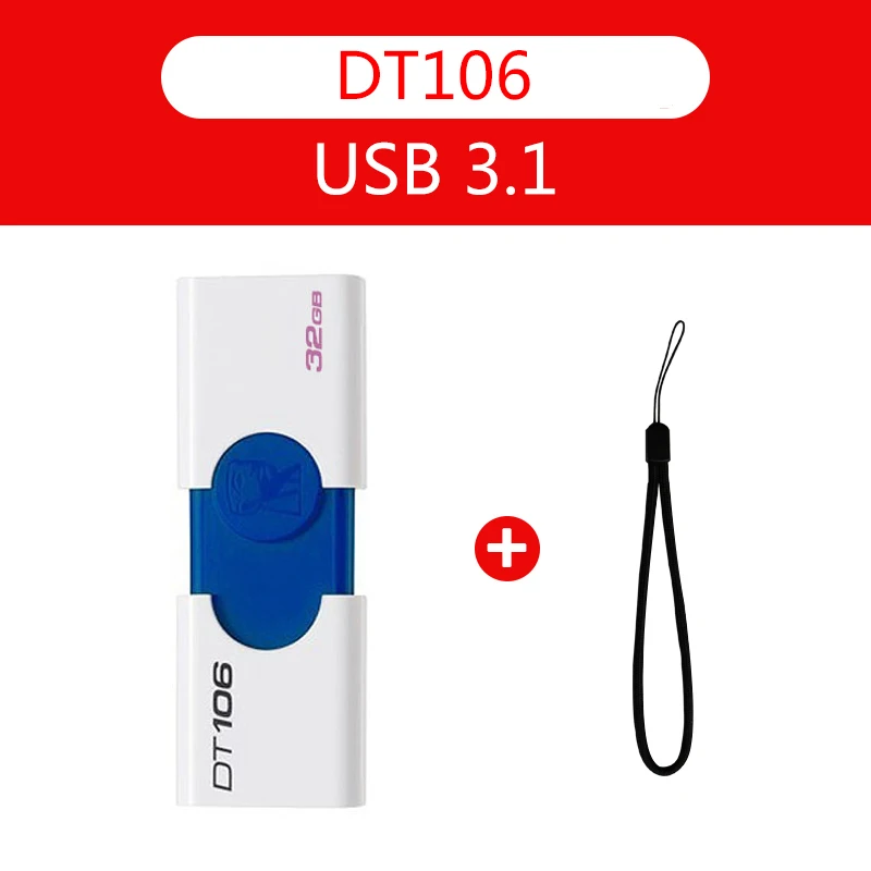 Kingston USB Flash Drive USB3.0 DT106 флешки usb3.1 16 ГБ 32 U диск флэш накопитель usb памяти Memoria|USB