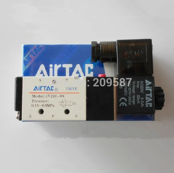 5 позиционный 2 Электрический электромагнитный клапан Airtac 4V210 08 DC 24V DC12V AC110V AC220V 1/4