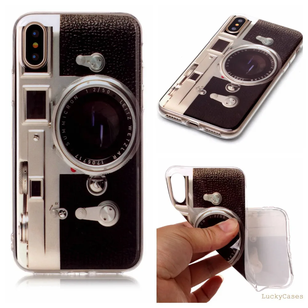 High Quality Fashion Luxury Soft Silicone TPU phone case For Apple iPhone X with popular monkey owl Elephant lion panda Painted |