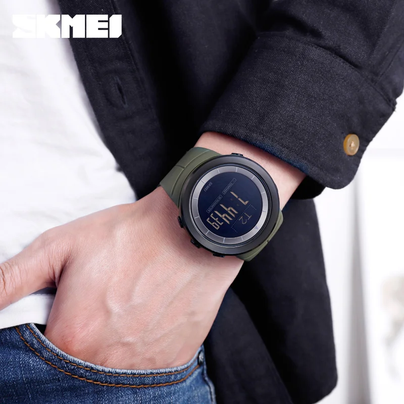 SKMEI 1403 спортивные мужские цифровые наручные часы обратного отсчета компас шагомер метроном часы 50 м водонепроницаемые часы Relogio Masculino