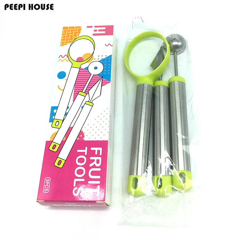 3 Pcs Creative Fruit Tools Digging Spoons Carving Knives Seeding Ice Cream Digger | Дом и сад