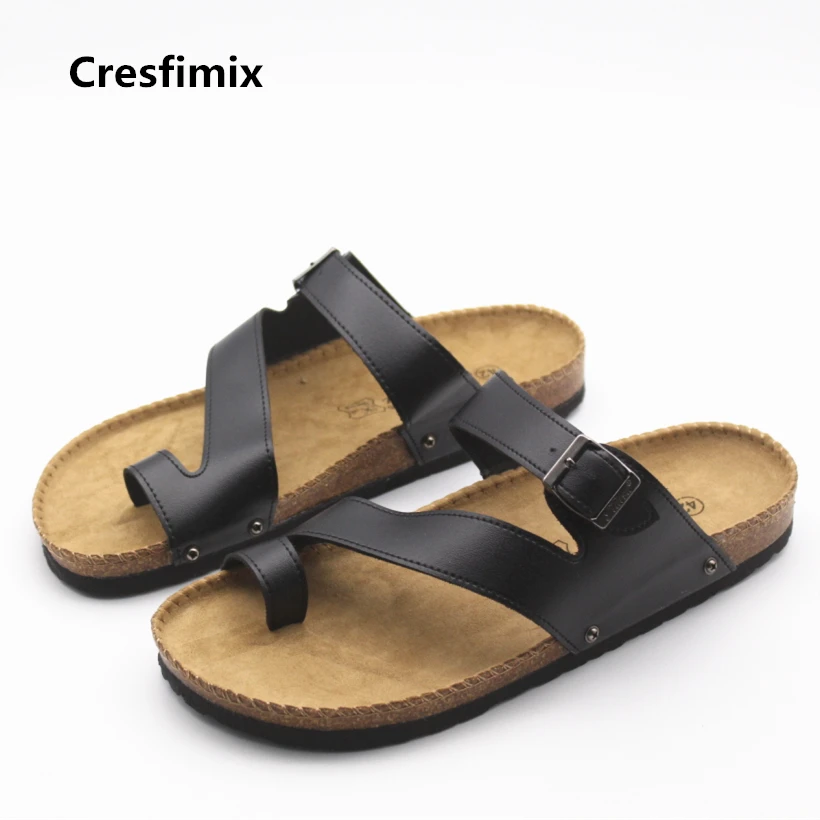 Cresfimix/Новинка Модные мужские пляжные вьетнамки из искусственной кожи высокого