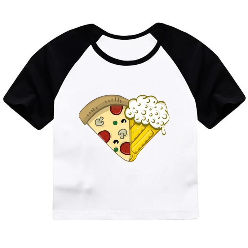 ZSIIBO Pizza Beer/детская футболка одежда для мальчиков костюм девочек летние хлопковые
