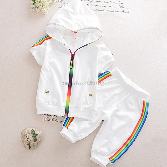 Детский хлопковый спортивный костюм 2 шт./компл. летняя спортивная одежда для