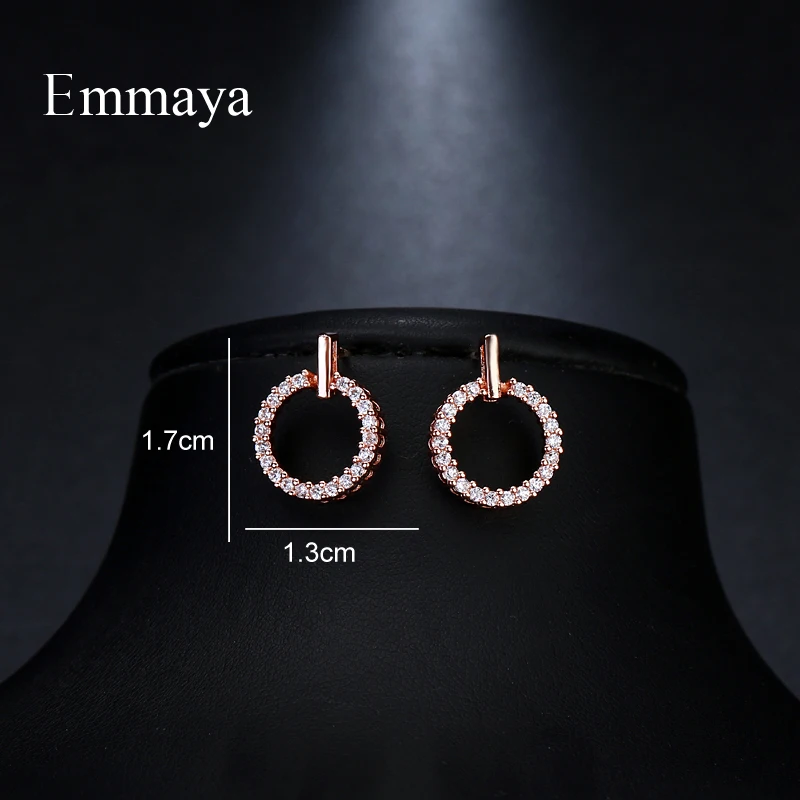 Женские серьги Emmaya круглые из белого кубического циркония два