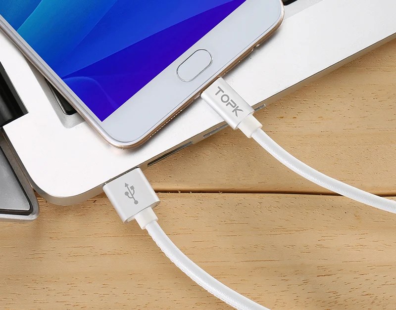 TOPK Micro USB кабель 2.4A быстрое зарядное устройство и кабель для передачи данных кожаный плетеный кабель USB ЗУ для мобильного телефона кабель для samsung htc huawei