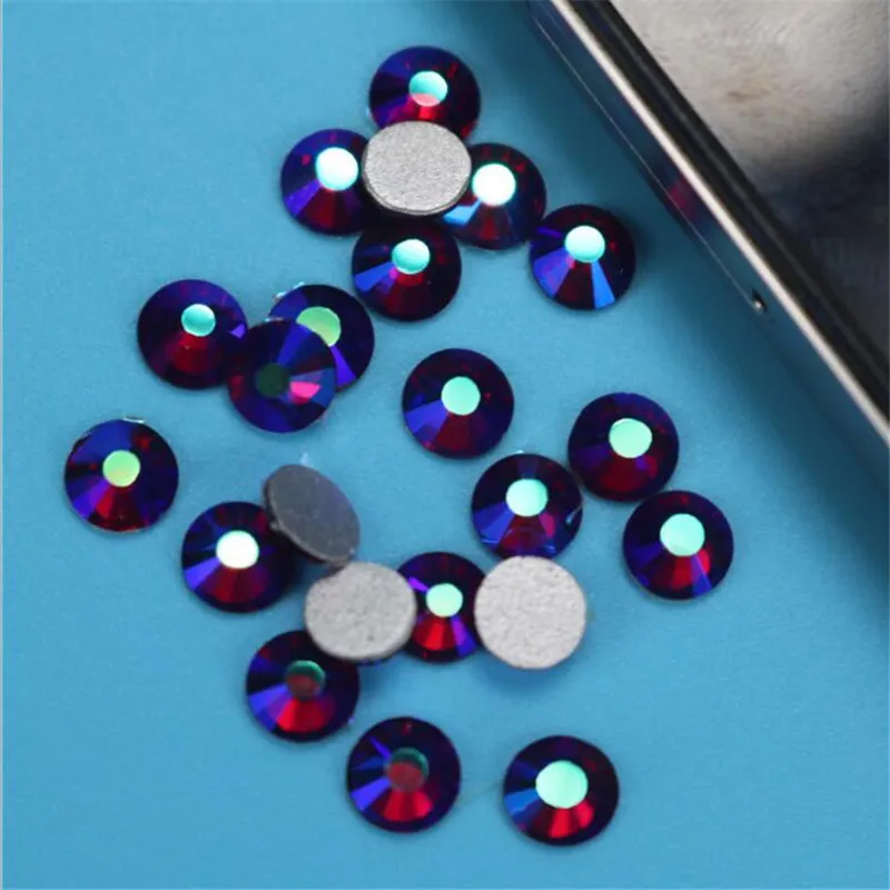 Стразы для дизайна ногтей IDFIAF ss3 SS4 SS6 все размеры темно красные AB Siam цветные