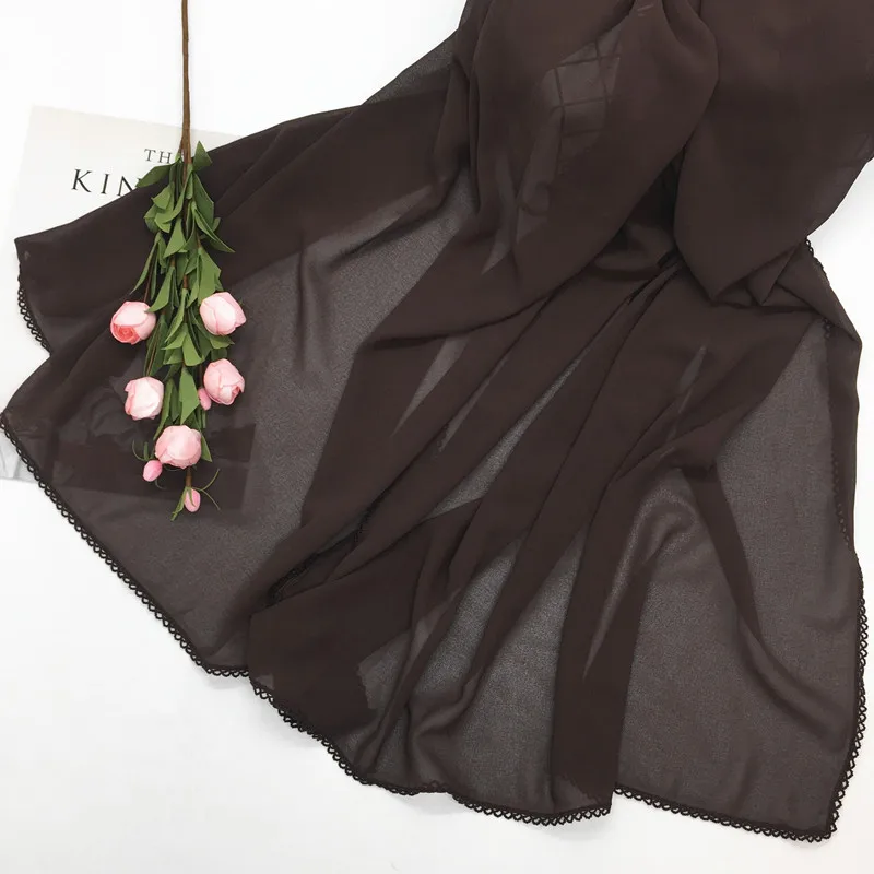 Высококачественные простые шифоновые принты с искусственными краями крючка