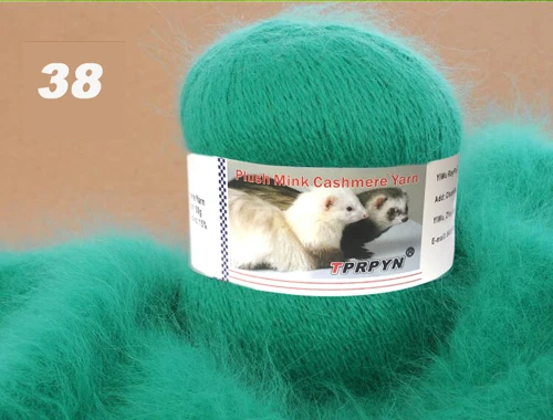 TPRPYN, 2 шт. = 100 г, пряжа для вязания норки, роскошный мех, мохнатая кашемировая пряжа для ручного плетения, теплая мягкая пряжа NL1011 - Цвет: 38 jade green