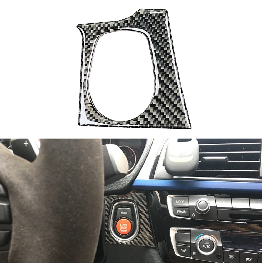 

Наклейка из углеродного волокна для кнопки запуска и остановки двигателя, декоративная наклейка для BMW 3 серии F30 F31 F32 F34 3GT, левый руль
